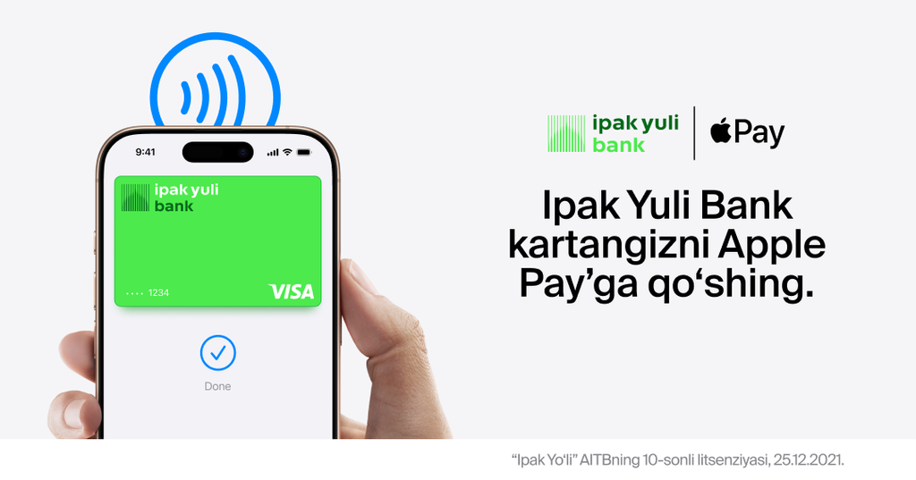 Ipak Yuli Bank Apple Payʼni ishga tushirdi