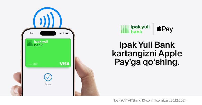 Ipak Yuli Bank Apple Payʼni ishga tushirdi