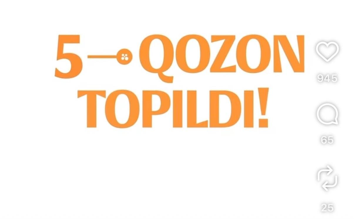 Beshinchi qozon topilgani haqida