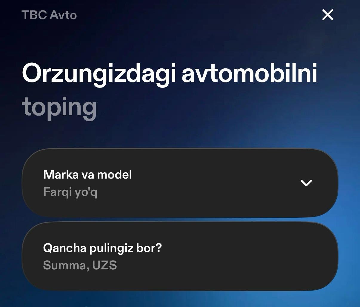 TBC Avto xizmati ishga tushgani haqida